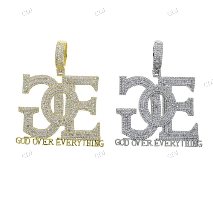 Iced Out GOE GOD OVER EVERYTHING Moissanite Pendant hip hop jewelry CustomDiamJewel