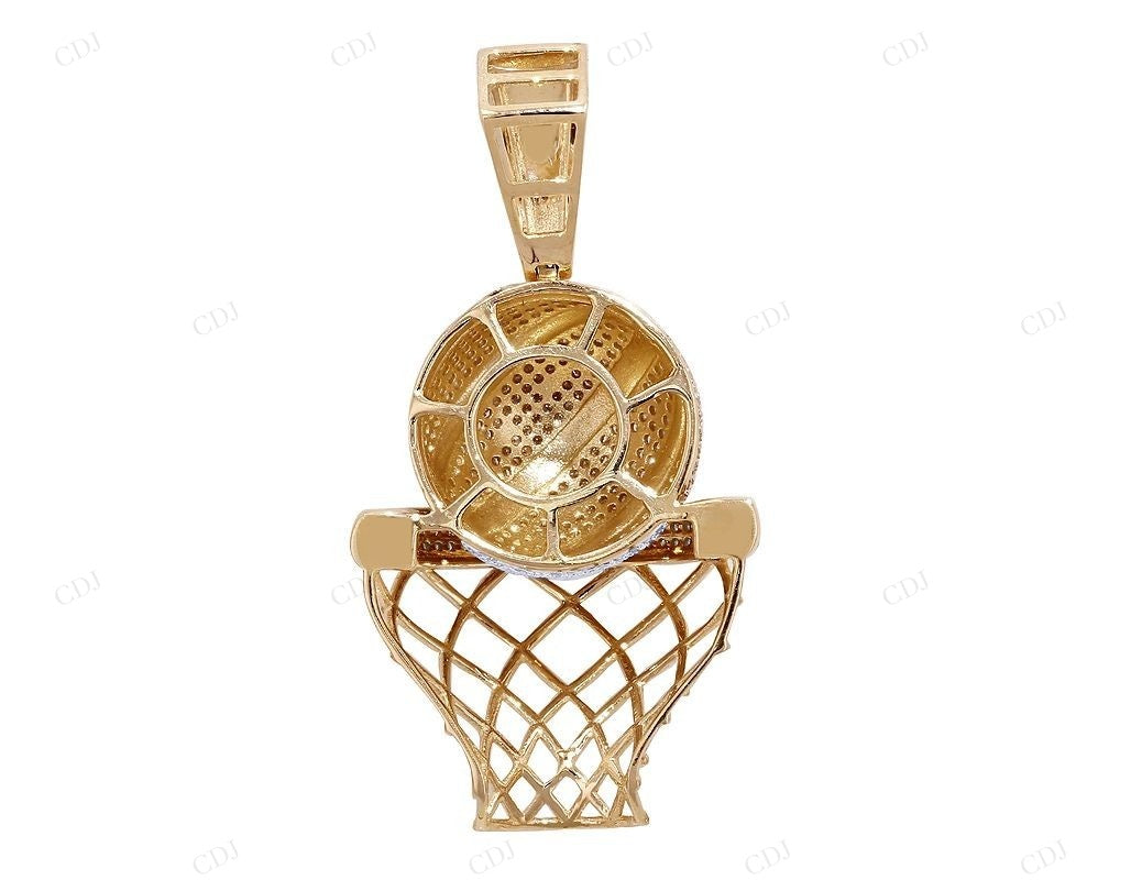 Classic Moissanite 925 Silver Basketball Pendant CustomDiamJewel