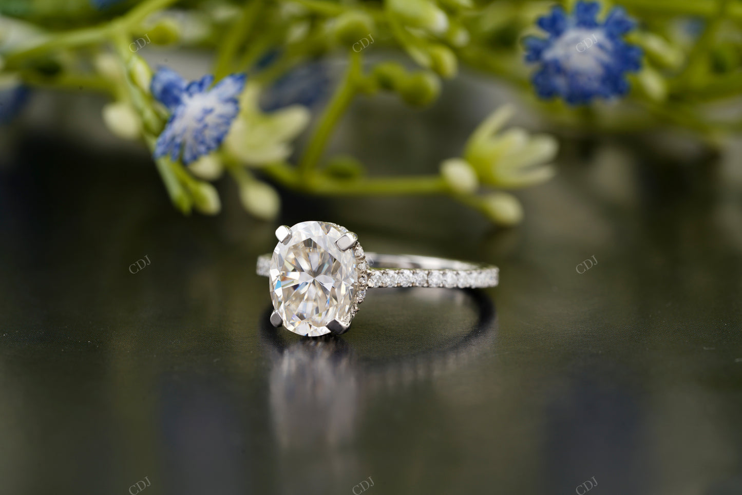 Oval Lab-Grown Diamond Pavé Ring