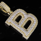 1.5" 1.8 CTW 10K Two Tone Gold Real Diamond 3D Initial 'B' Letter Pendant CustomDiamJewel