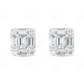 Emerald Cut Moissanite Illusion Stud Earrings Stud earrings CustomDiamJewel