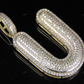 1.4" 0.90 CTW 10K Gold Real Diamond U Letter Pendant CustomDiamJewel