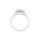 14K White Gold Baguette and Round Moissanite Bridal Ring Engagement Ring CustomDiamJewel