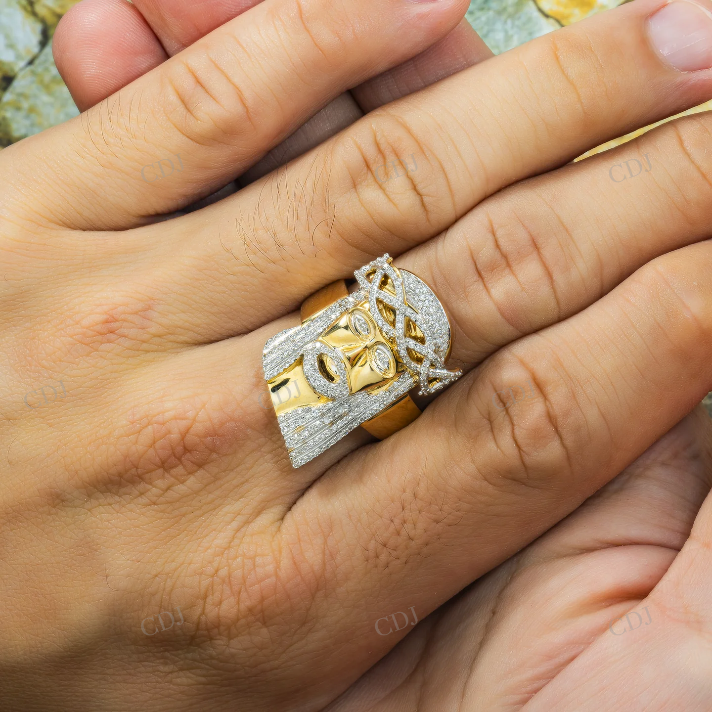 0.75 CTW Moissanite Hip Hop Jesus Ring Hip Hop Ring customdiamjewel