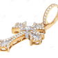 10K Two Tone Gold Lab Grown Diamond Gothic Cross Pendant Hip Hop Pendent CustomDiamJewel