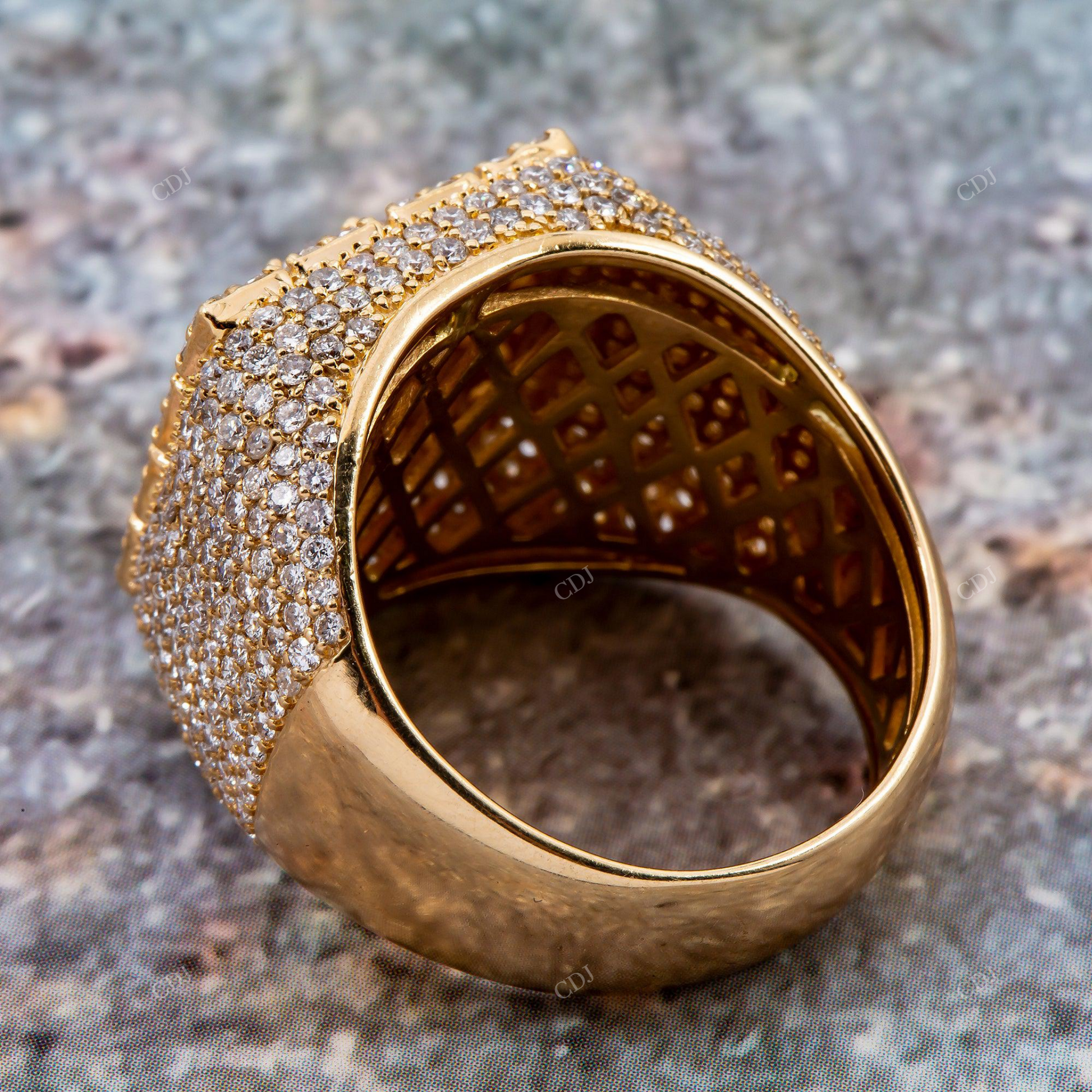 Iced Out 14K Square Silver Moissanite Ring hip hop jewelry customdiamjewel