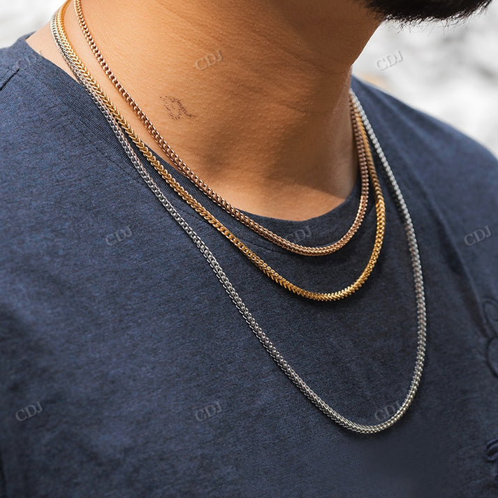 3MM Franco Gold Chain hip hop jewelry CustomDiamJewel