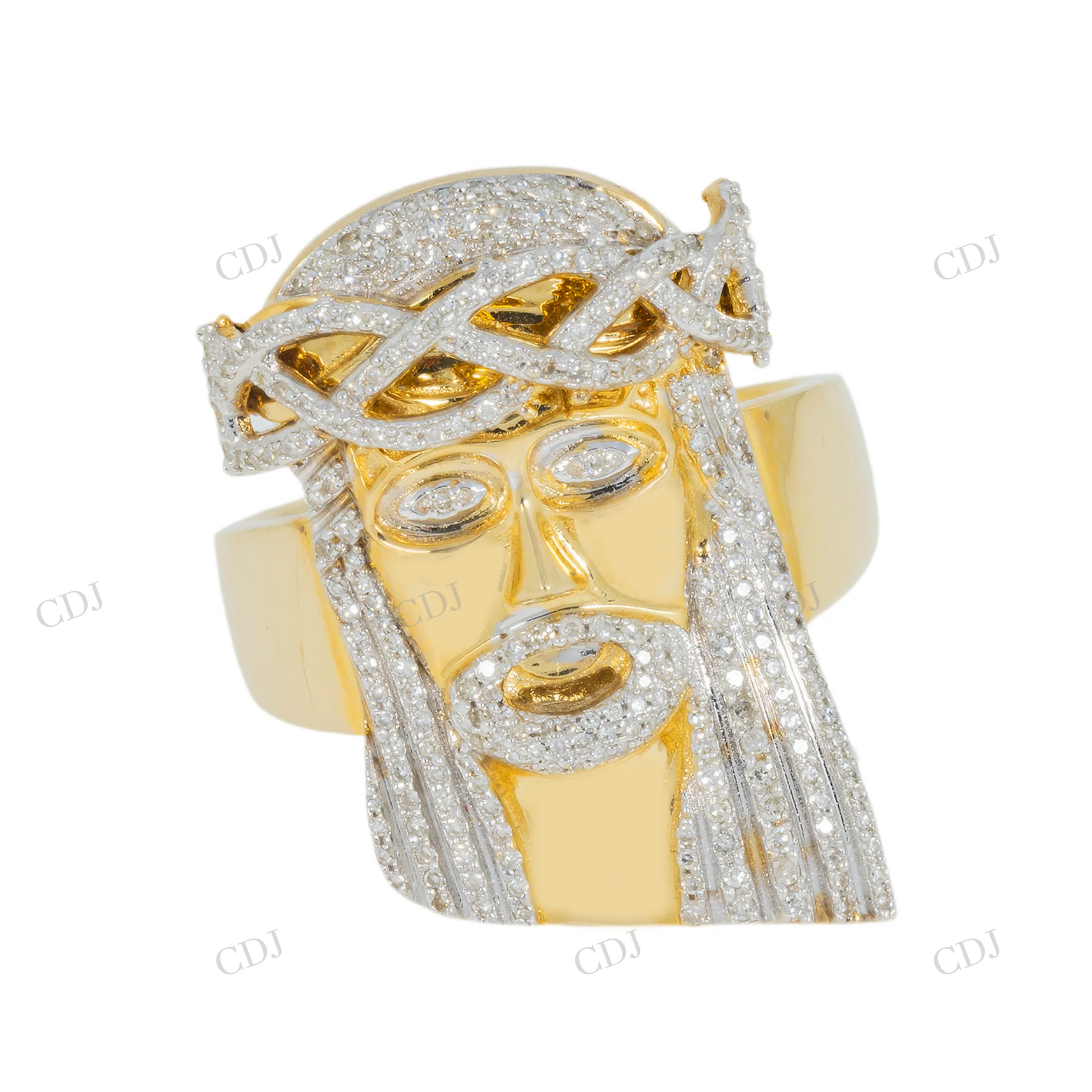 0.75 CTW Moissanite Hip Hop Jesus Ring Hip Hop Ring customdiamjewel