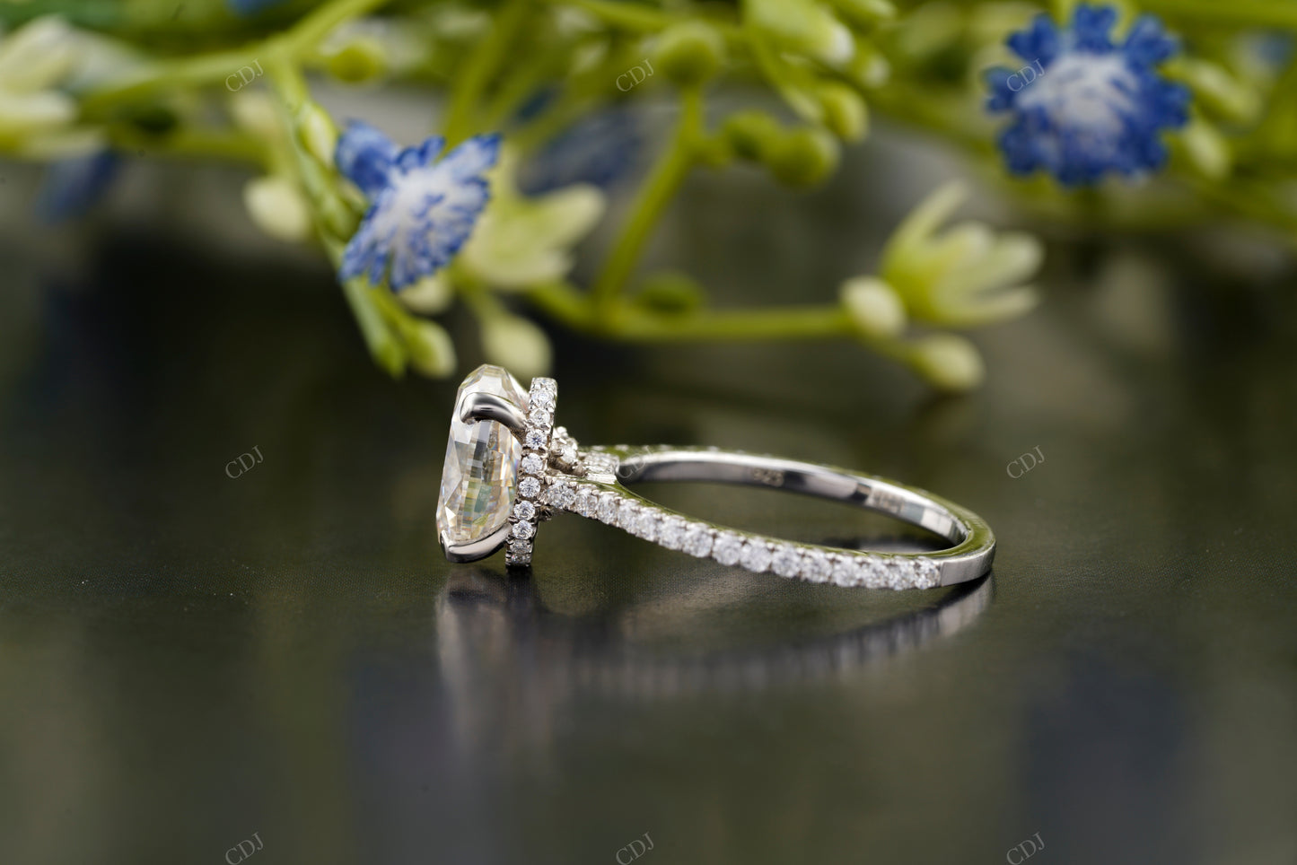 Oval Lab-Grown Diamond Pavé Ring