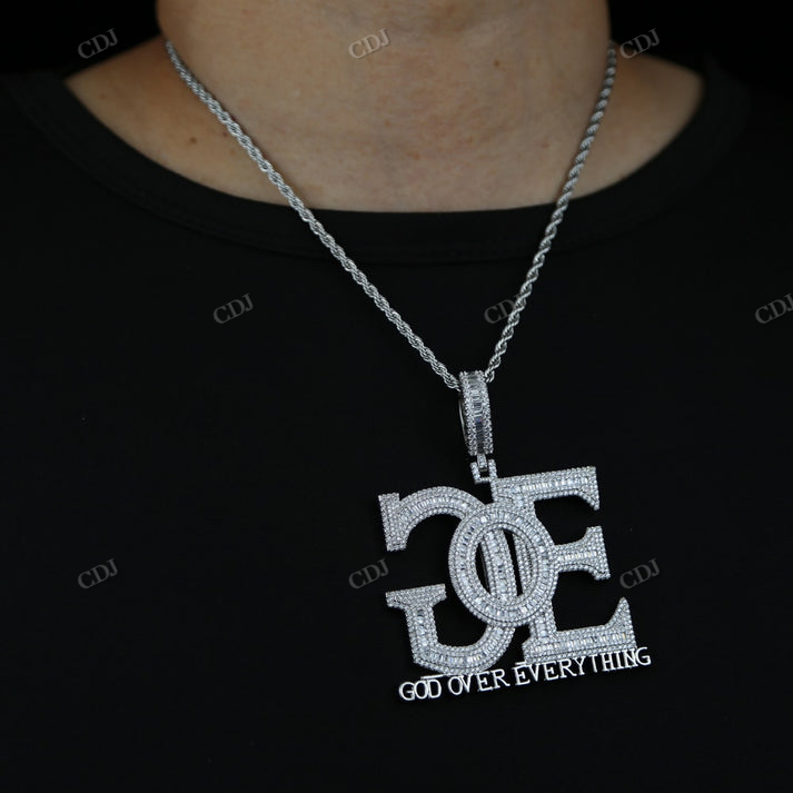 Iced Out GOE GOD OVER EVERYTHING Moissanite Pendant hip hop jewelry CustomDiamJewel