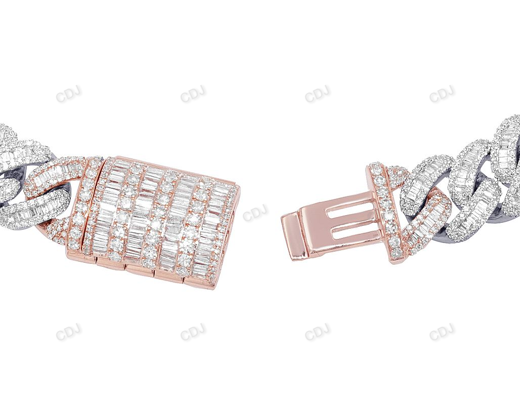 Trendy Baguatte Cut Moissanite Link Bracelet hip hop jewelry customdiamjewel