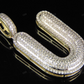 1.4" 0.90 CTW 10K Gold Real Diamond U Letter Pendant CustomDiamJewel