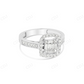 14K White Gold Baguette and Round Moissanite Bridal Ring Engagement Ring CustomDiamJewel