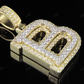 1.5" 1.8 CTW 10K Two Tone Gold Real Diamond 3D Initial 'B' Letter Pendant CustomDiamJewel