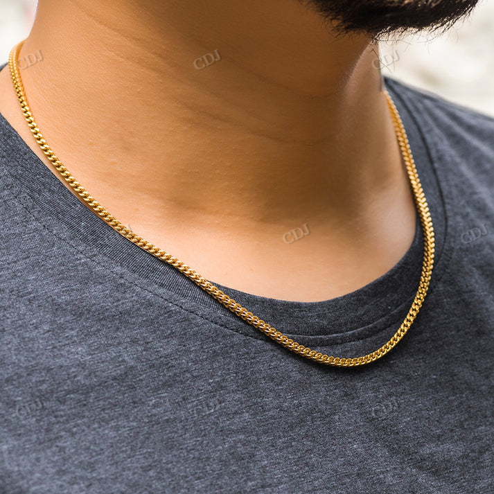 3MM Franco Gold Chain hip hop jewelry CustomDiamJewel