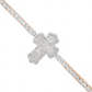 925 Sterling Silver Rose Gold Plated Cross Tennis Bracelet CustomDiamJewel