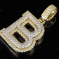 1.5" 1.8 CTW 10K Two Tone Gold Real Diamond 3D Initial 'B' Letter Pendant CustomDiamJewel