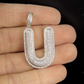 1.4" 0.90 CTW 10K Gold Real Diamond U Letter Pendant CustomDiamJewel