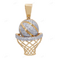 Classic Moissanite 925 Silver Basketball Pendant CustomDiamJewel