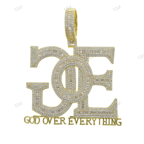 Iced Out GOE GOD OVER EVERYTHING Moissanite Pendant hip hop jewelry CustomDiamJewel
