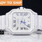 Luxury Iced Out Moissanite Cartier Mens Wrist Watch customdiamjewel