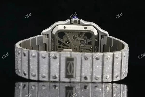 Moissanite Diamond Cartier Skelenton Watch customdiamjewel