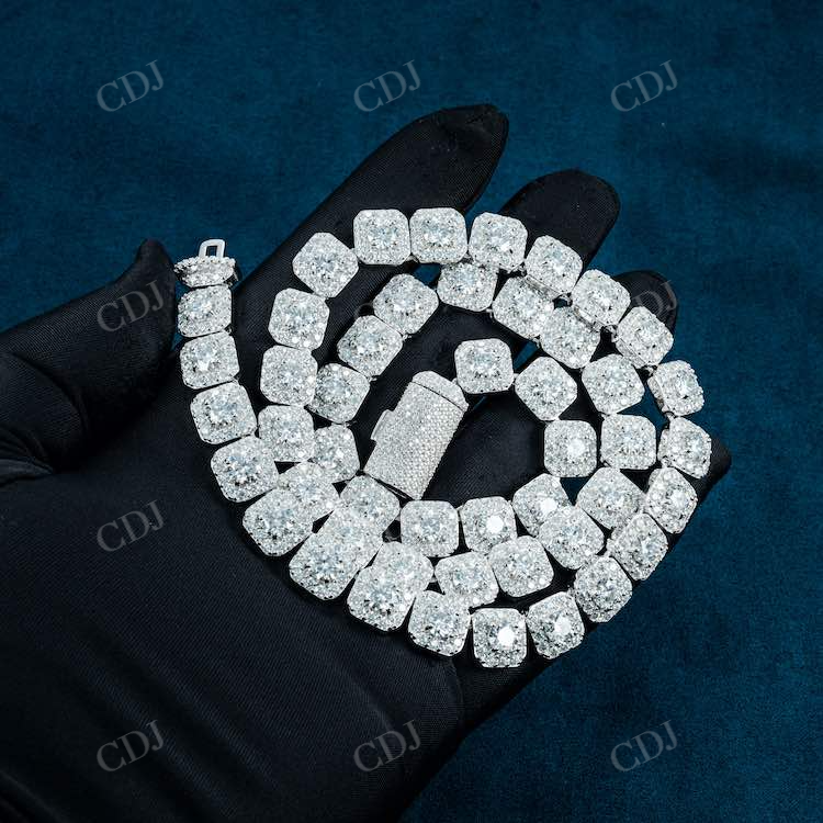 Rectangle Design Tennis Chain Party Look for Girl hip hop jewelry customdiamjewel   