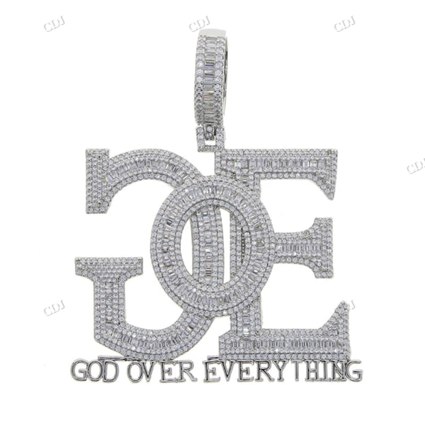 Iced Out GOE GOD OVER EVERYTHING Moissanite Pendant hip hop jewelry CustomDiamJewel