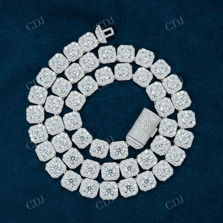 Rectangle Design Tennis Chain Party Look for Girl hip hop jewelry customdiamjewel   