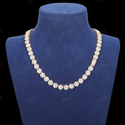 Quality Lab Grown Diamond Sterling Silver Halo Necklace For Women hip hop jewelry CustomDiamJewel