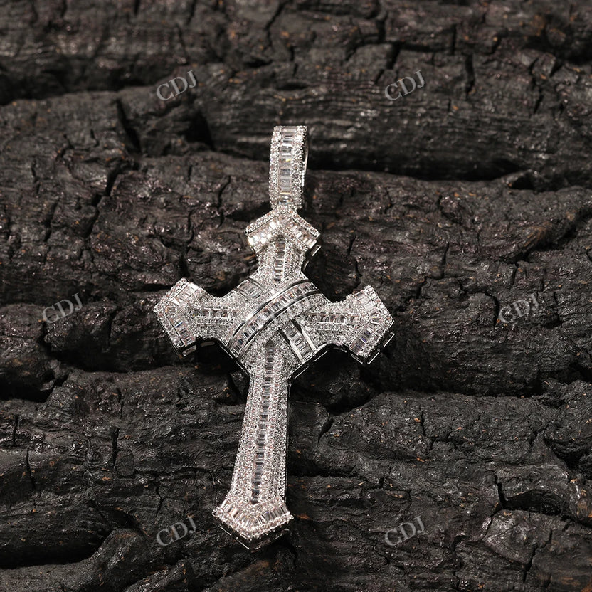 Fully Iced Out jesus christ Cross VVS Diamond Hip Hop Pendant hip hop jewelry CustomDiamJewel