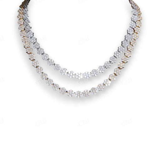 Quality Lab Grown Diamond Sterling Silver Halo Necklace For Women hip hop jewelry CustomDiamJewel