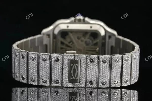 Moissanite Diamond Cartier Skelenton Watch customdiamjewel