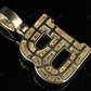 1.5" 1.8 CTW 10K Two Tone Gold Real Diamond 3D Initial 'B' Letter Pendant CustomDiamJewel