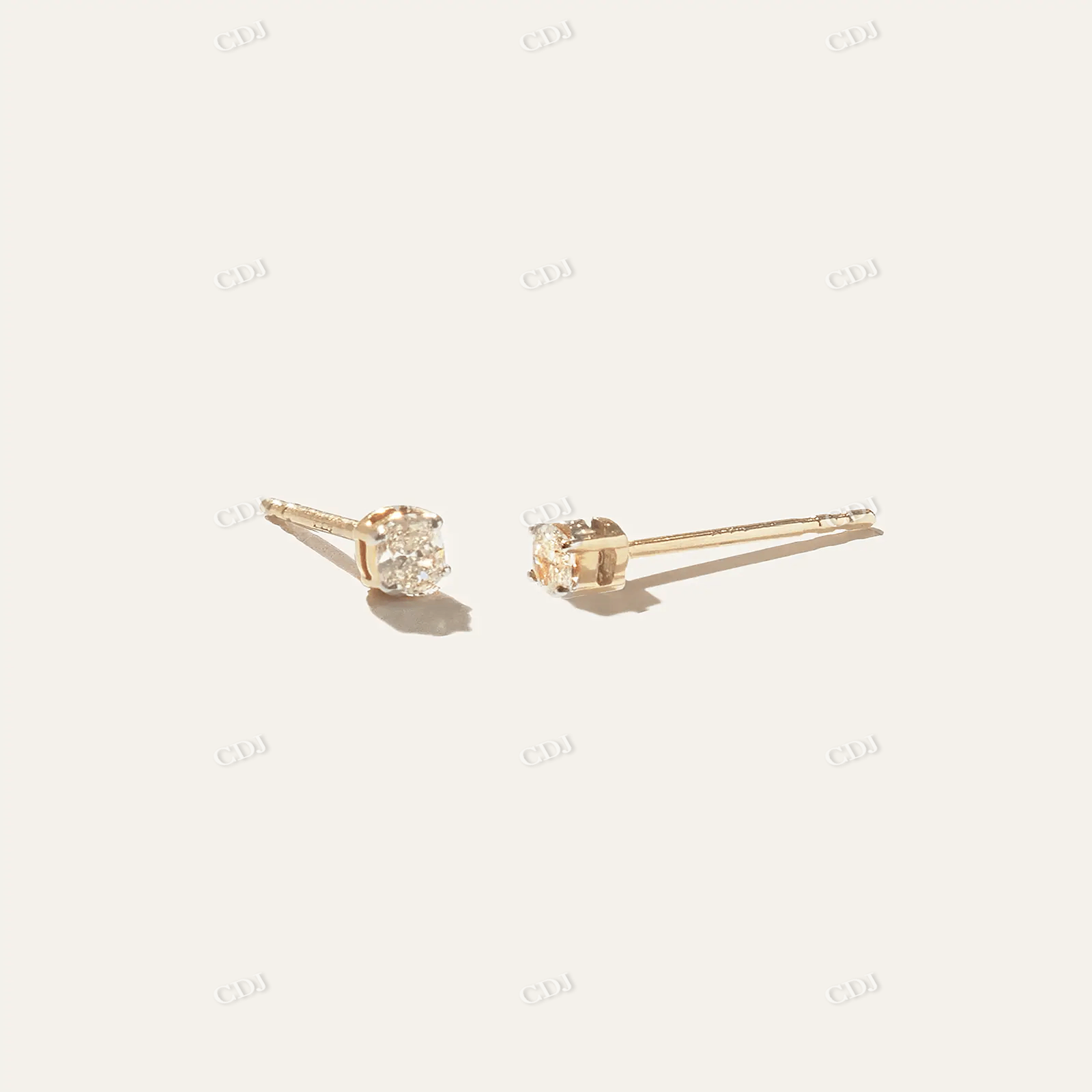 Round Moissanite Solitaire Studs For Women customdiamjewel