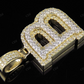 1.5" 1.8 CTW 10K Two Tone Gold Real Diamond 3D Initial 'B' Letter Pendant CustomDiamJewel
