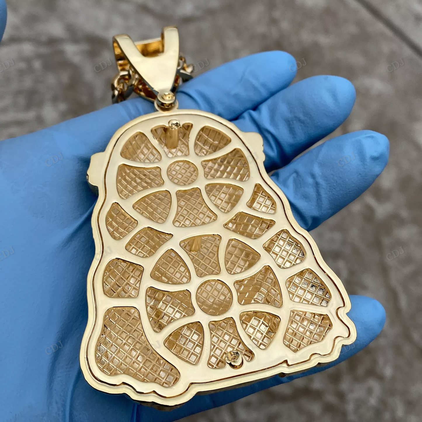 Hip Hop Gold Plated Huge Jesus Head Pendant hip hop jewelry CustomDiamJewel