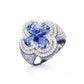 Top Quality Silver Moissanite Clover Ring For Men's hip hop jewelry CustomDiamJewel