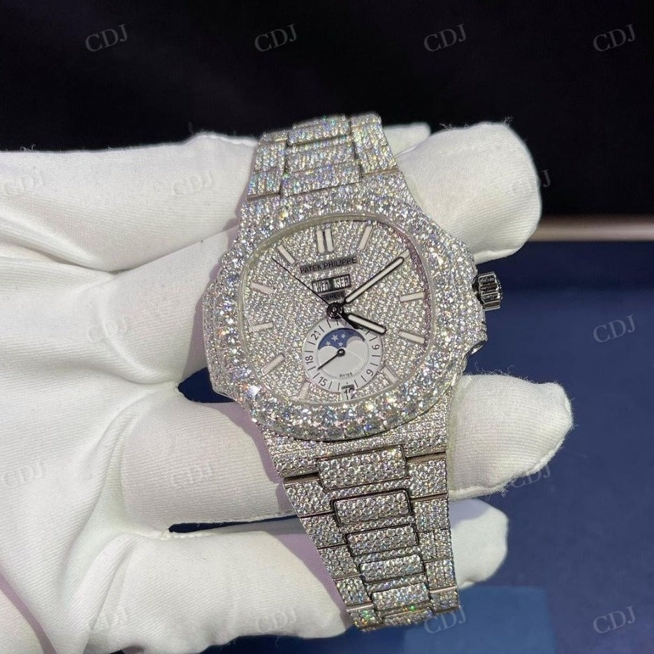 Stainless Steel Patek Philippe Diamond Wrist Watch
