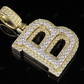 1.5" 1.8 CTW 10K Two Tone Gold Real Diamond 3D Initial 'B' Letter Pendant CustomDiamJewel