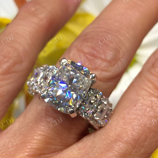 Elongated Cushion Cut Claw Prong Engagement Ring  customdiamjewel   