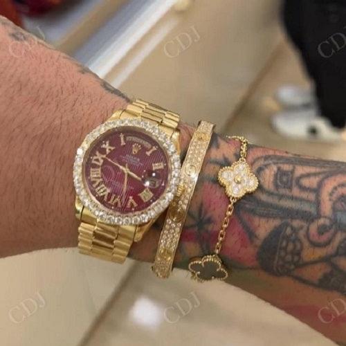 Rolex Oyster Perpetual Date Just Moissanite Watches Wholesale hip hop jewelry CustomDiamJewel