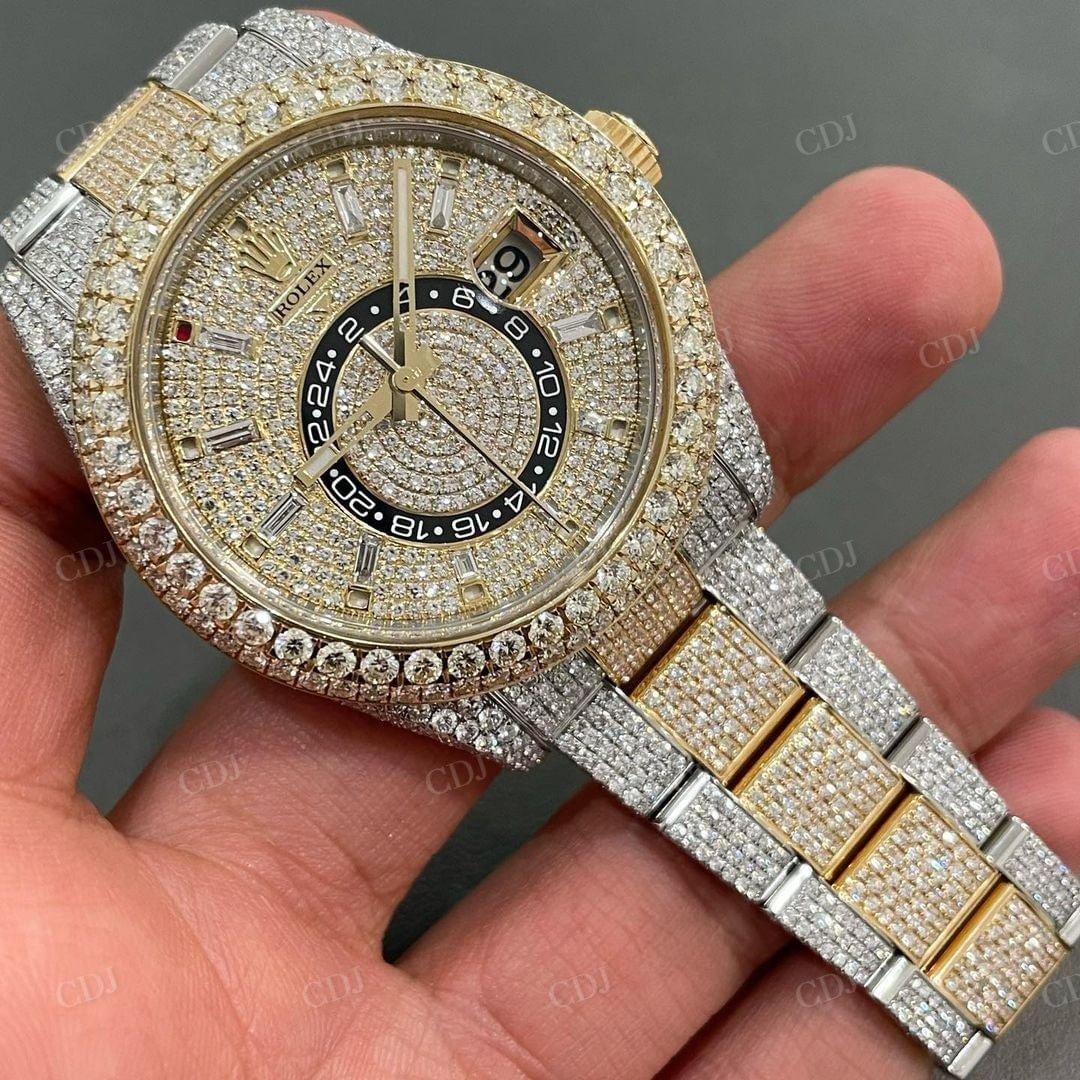 Stainless Steel Two Tone Diamond Rolex Watch