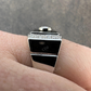 Men's Moissanite & Onyx Square Solitaire Signet Ring  customdiamjewel   