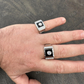 Men's Moissanite & Onyx Square Solitaire Signet Ring  customdiamjewel   