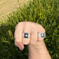 Men's Moissanite & Onyx Square Solitaire Signet Ring  customdiamjewel   