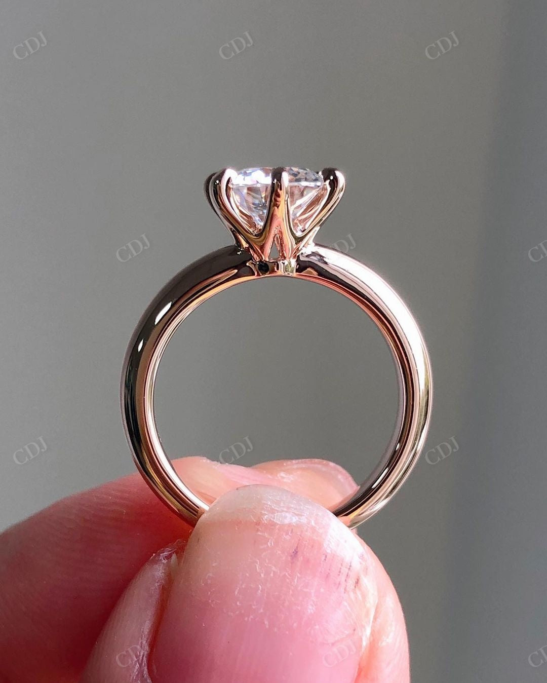 Tulip Set Lab Grown Diamond Solitaire Ring
