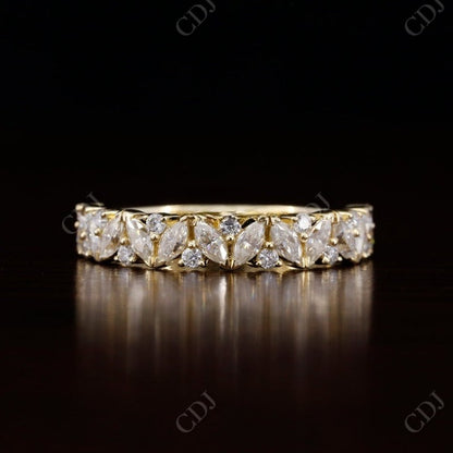 0.30CT Marquise and Round Natural Diamond Wedding Band  customdiamjewel 10 KT Solid Gold Yellow Gold VVS-EF