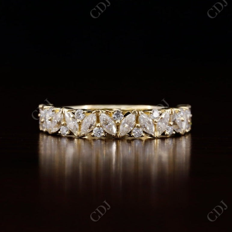 0.30CT Marquise and Round Natural Diamond Wedding Band  customdiamjewel 10 KT Solid Gold Yellow Gold VVS-EF