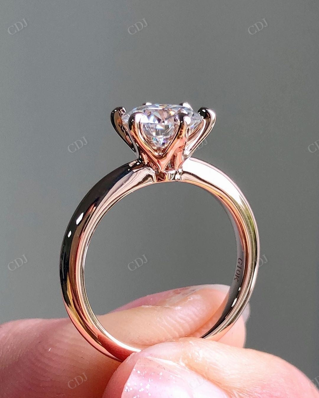 Tulip Set Lab Grown Diamond Solitaire Ring